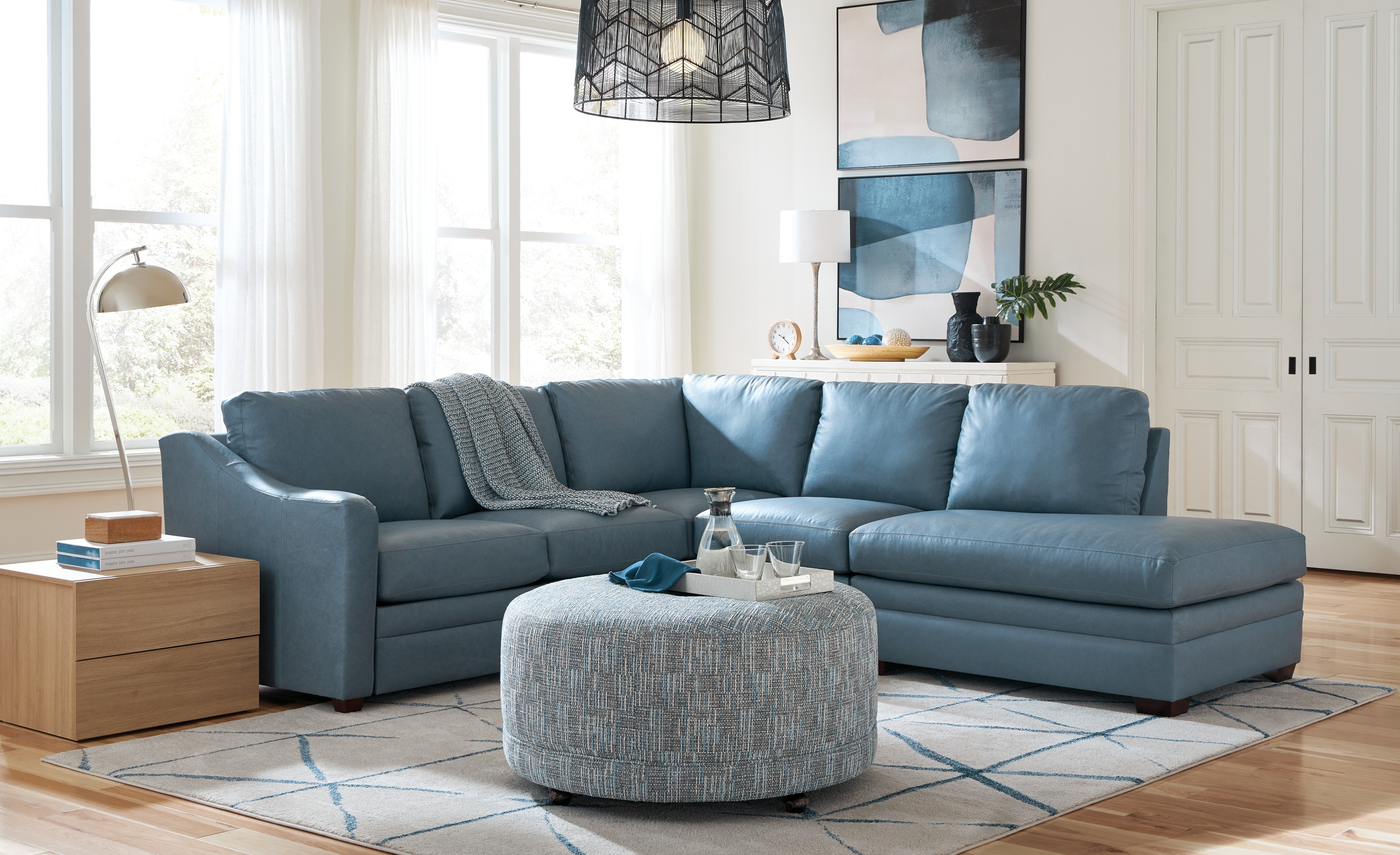 Top Grain Leather Custom 3pc Sectional