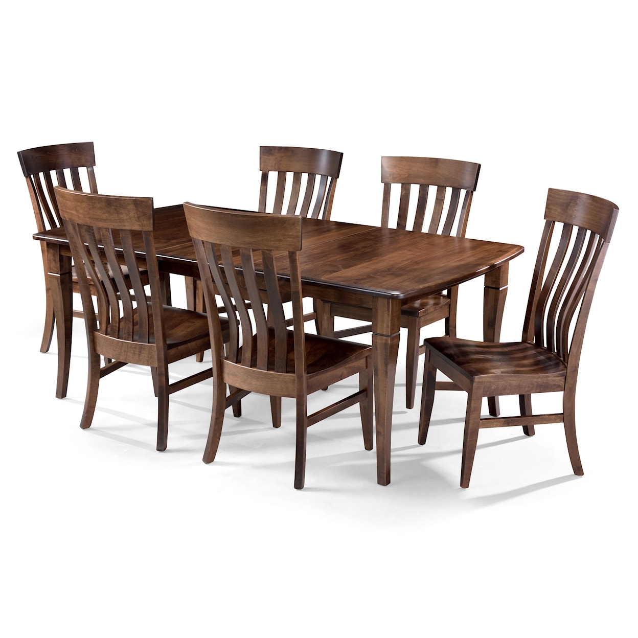 Archbold Furniture Amish Essentials Casual Dining 7pc Bow End Dining Set