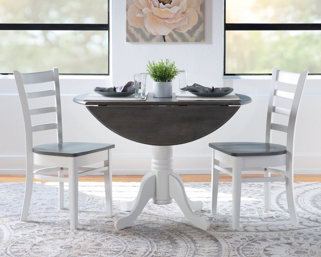 Round Dropleaf Pedestal Table