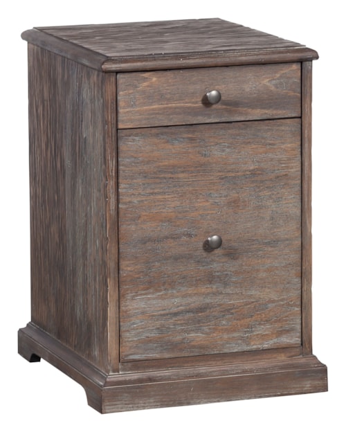 Rustic 2-Drawer Mobile File with Hidden Pencil Drawer