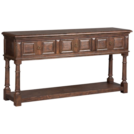3-Drawer Console Table w/Fixed Shelf