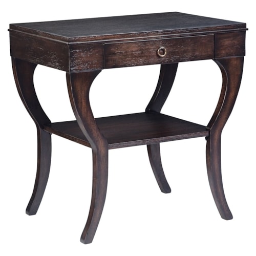 Transitional Rectangular End Table w/Drawer