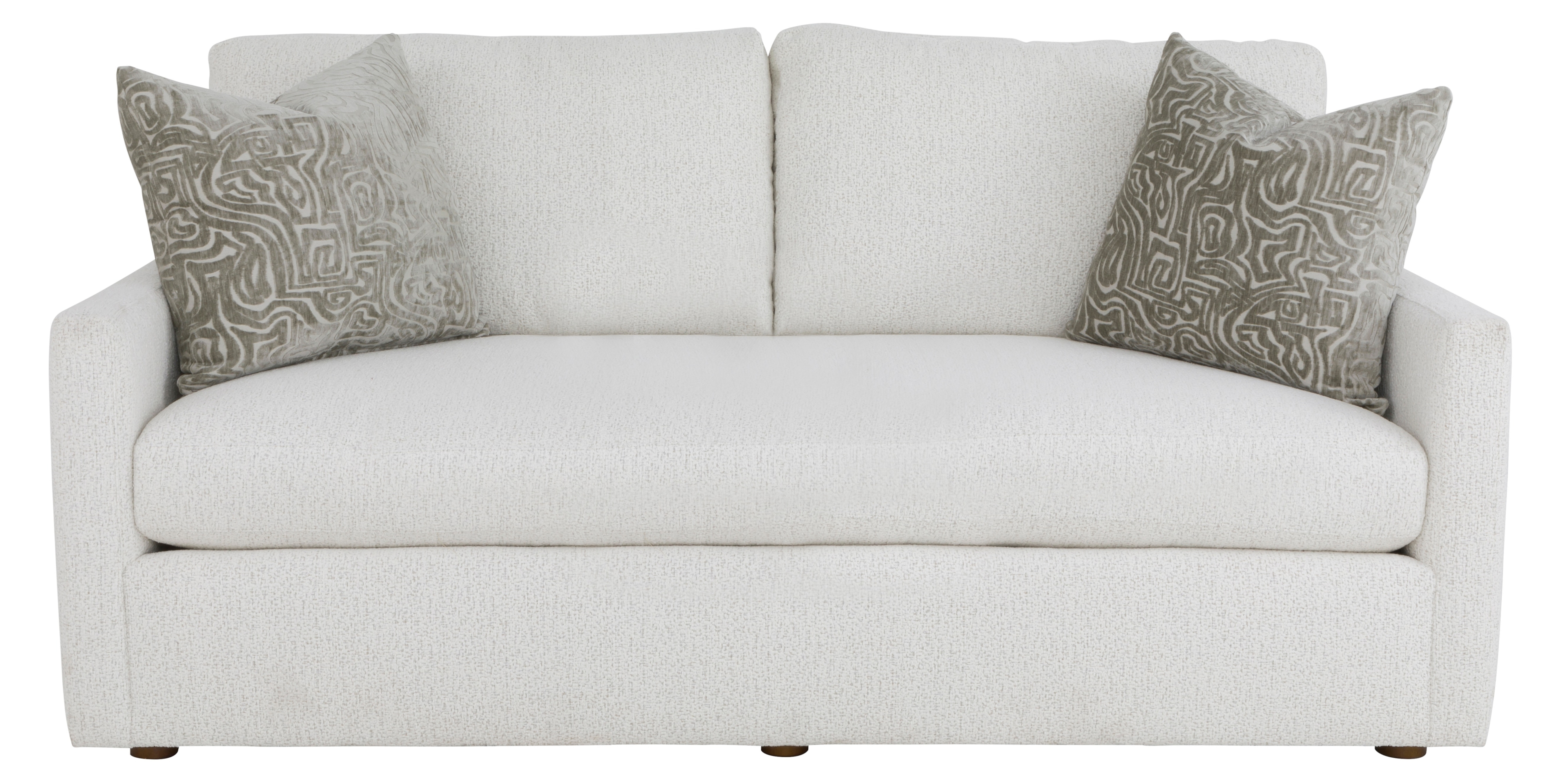 Bench Seat Demi-Sofa with 2 Throw Pillows