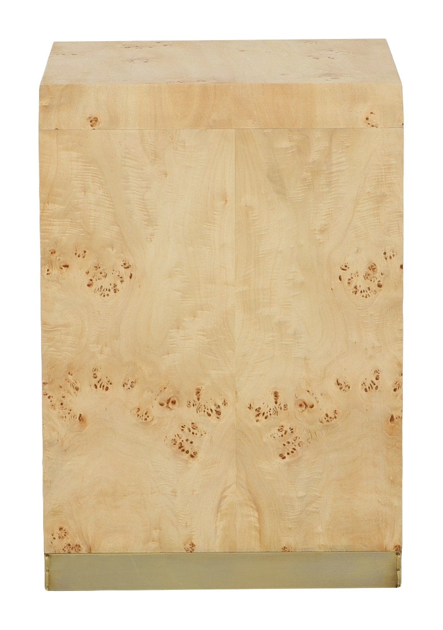 Chairside Table w/Brushed Gold Metal Accents