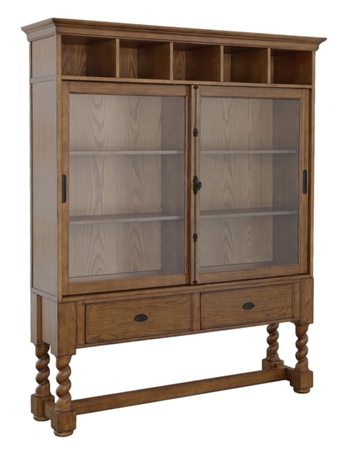 Transitional Curio Cabinet w/Sliding Glass Doors