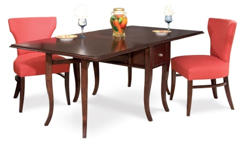 Transitional 42" Casual Drop-Leaf Dining Table w/Storage Drawer