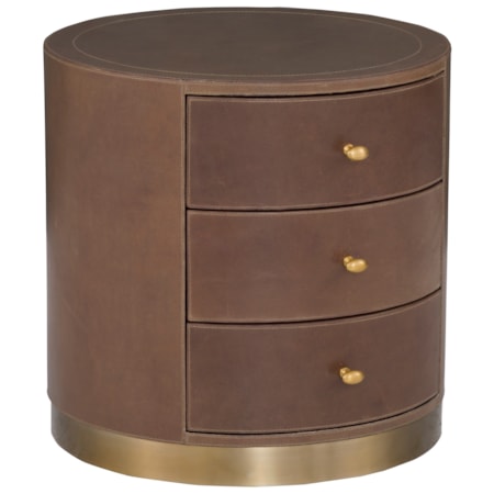3-Drawer Round End Table