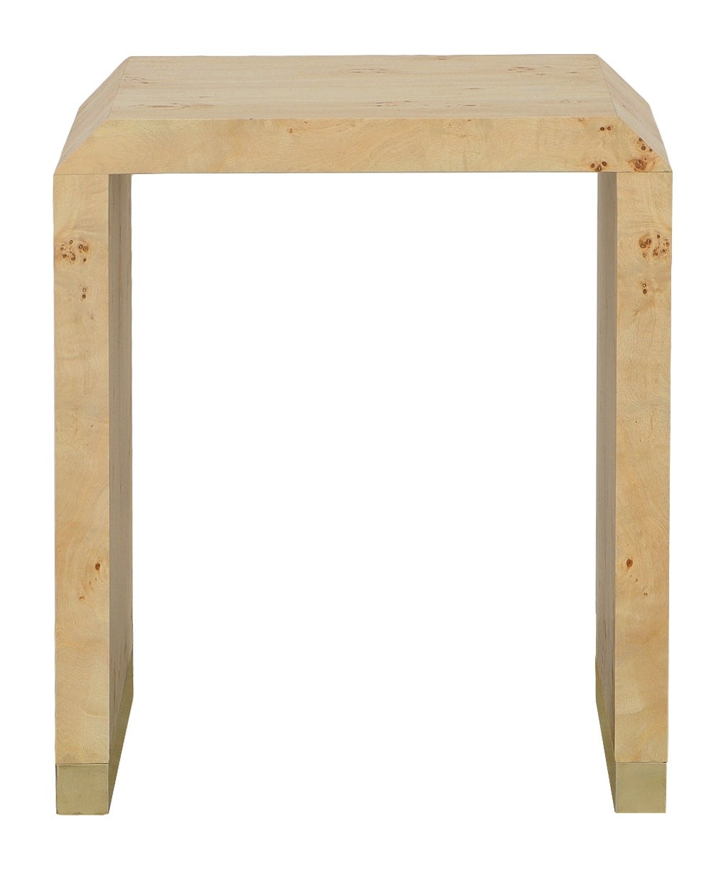 Chairside Table w/Brushed Gold Metal Accents