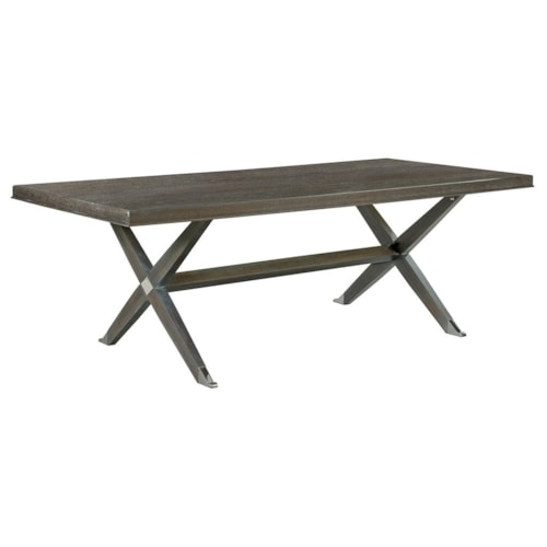 Contemporary Rectangular Dining Table with Metal Accents