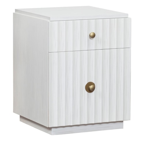 Contemporary 2-Drawer File Cabinet with Casters