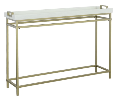 Contemporary Rectangular Console Table with Tray Top