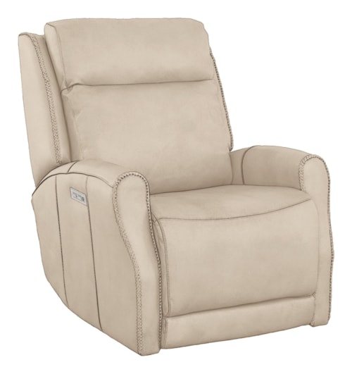 Contemporary Leather Power Recliner w/USB Port