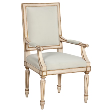 Upholstered Dining Armchair w/Gold Striping