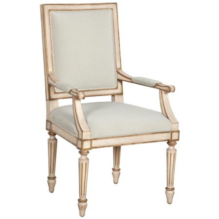 Upholstered Dining Armchair w/Gold Striping