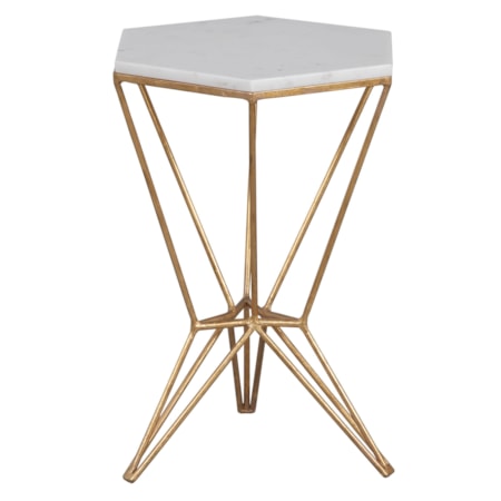 Hexagonal Drink Table with Marble Top