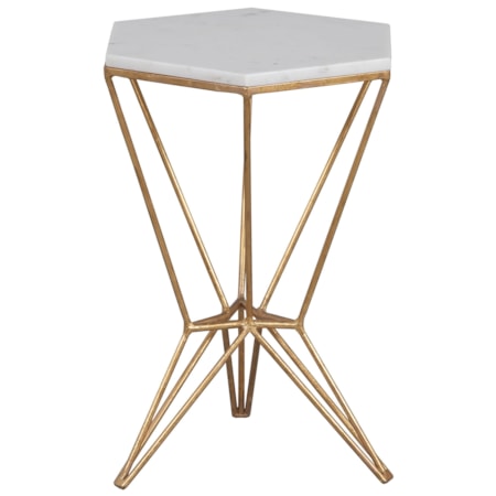 Hexagonal Drink Table with Marble Top