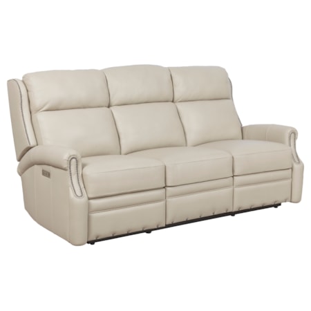Leather Power Reclining Sofa w/USB Port