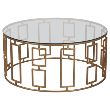 Round Cocktail Table with Glass Top
