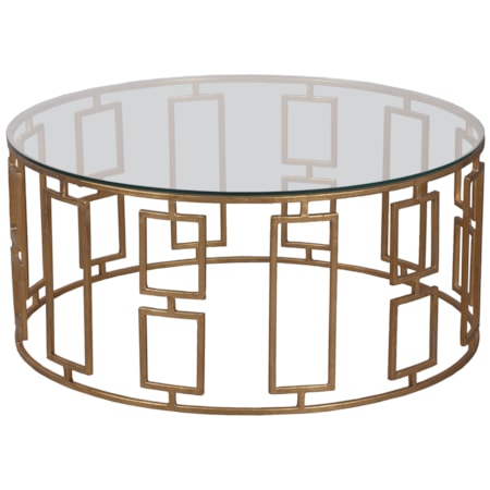Round Cocktail Table with Glass Top
