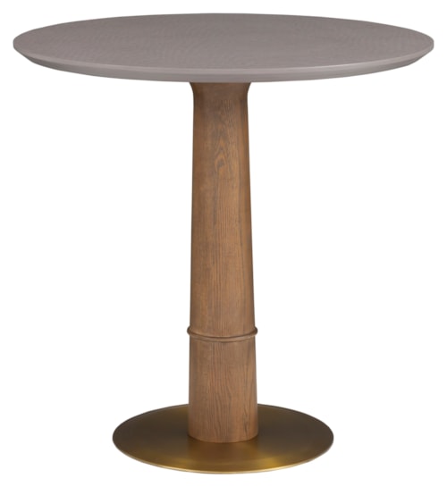 Contemporary Round Counter Height Dining Table with Reversed Bevel Edge