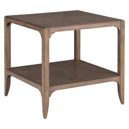 26" Square HPL End Table w/Lower Shelf