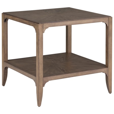 26" Square HPL End Table w/Lower Shelf