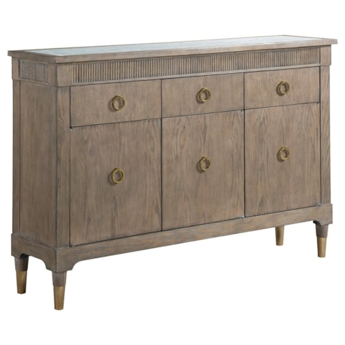 Contemporary 3-Drawer Credenza with Adjustable Shelves