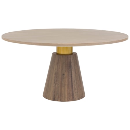 60" Rd. Two-Tone Pedestal Dining Table