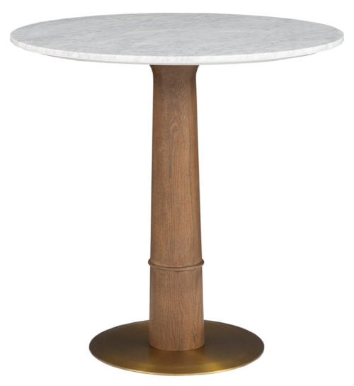 Contemporary 36" Round Counter Height Table with Pencil Edge Marble Top