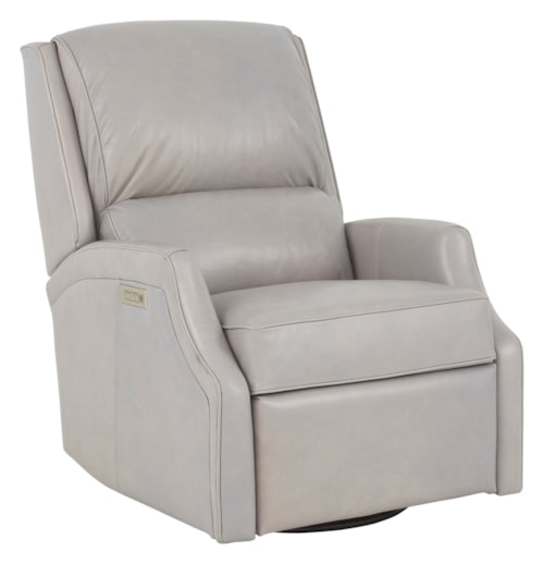 Transitional Swivel Power Recliner w/Power Headrest