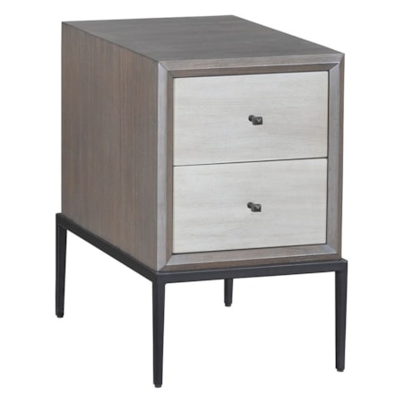 14" x 22" Storage End Table w/Cast Iron Legs