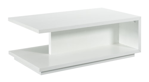 Contemporary Rectangular Cocktail Table with Lower Shelf