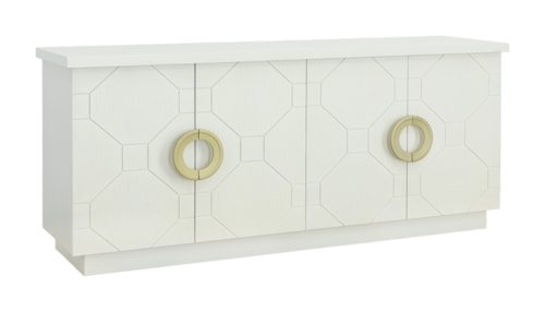 Contemporary 4-Door Credenza with Adjustable Shelves