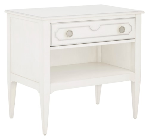 Transitional 1-Drawer Nightstand with USB Ports