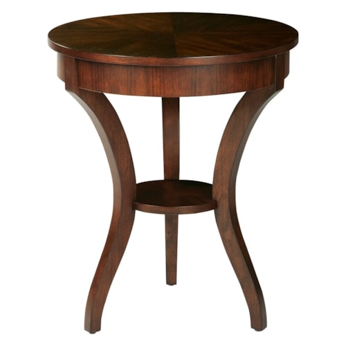 Transitional 22" Rd. End Table w/Mini Shelf