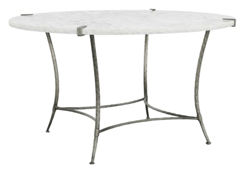 Contemporary Round Dining Table with Marble Top