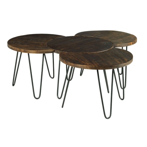 Contemporary Bunching Cocktail Tables with Metal Legs