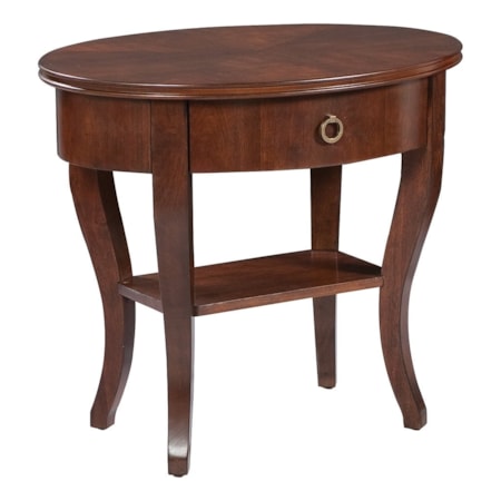 1-Drawer Oval End Table