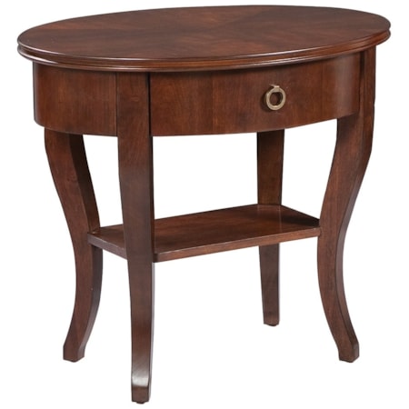 1-Drawer Oval End Table