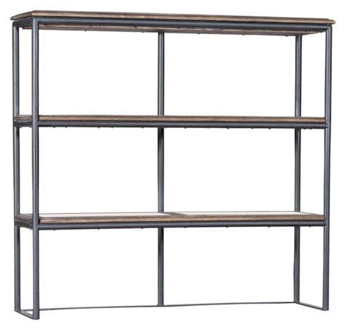 Rustic 2-Shelf Lateral File Drawer and Deck with Outlets and USB Ports