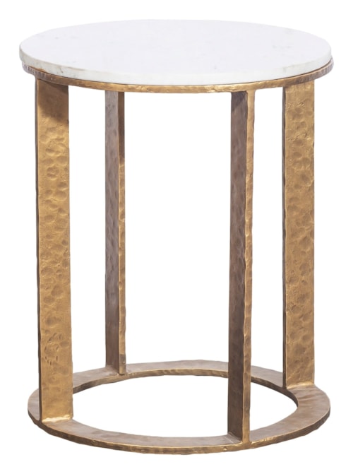 Contemporary Round Drink Table with Marble Top