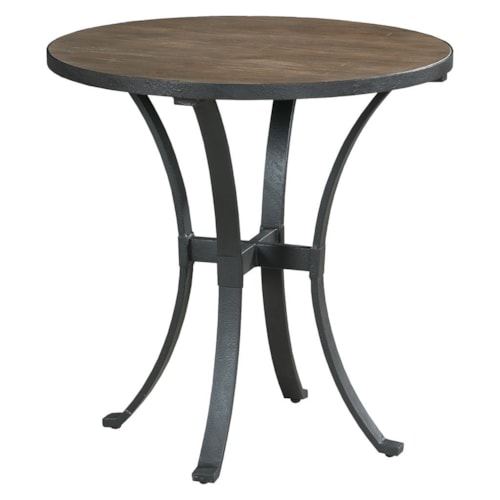 Industrial 26" Round Lamp Table