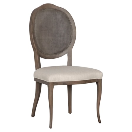 Upholstered Side Chair w/Cane Accents