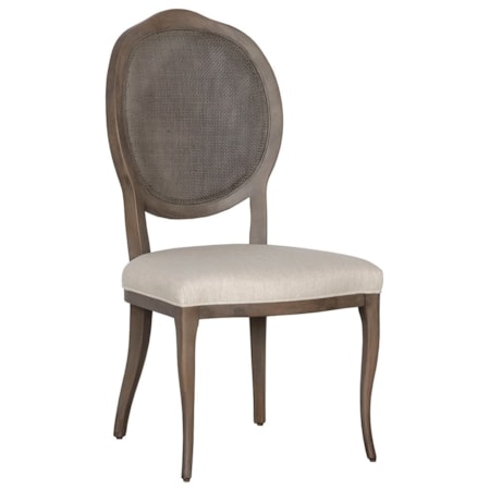 Upholstered Side Chair w/Cane Accents