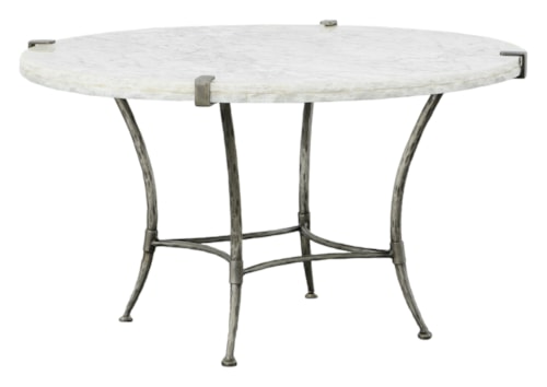 Contemporary Round Cocktail Table with Marble Top