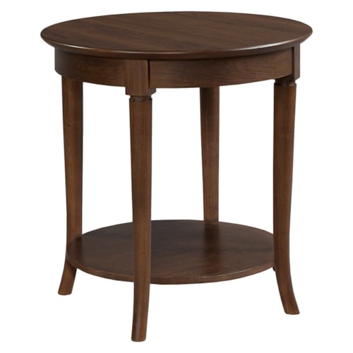 Transitional 23" Round Accent Table w/Lower Shelf