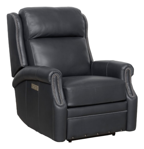 Casual Classic Leather Power Recliner w/USB Port