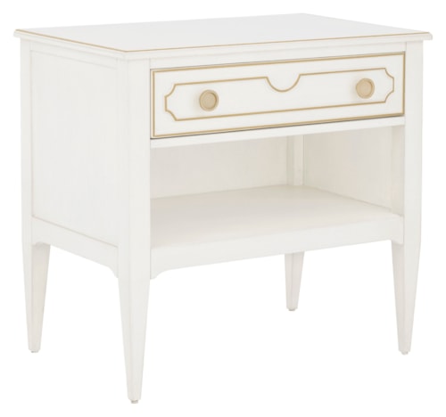 Transitional 1-Drawer Nightstand with USB Ports