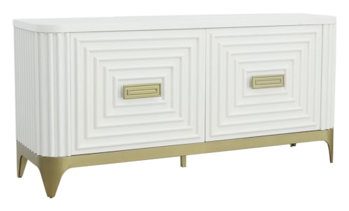 Contemporary 2-Door Credenza with 4 Adjustable Shelves