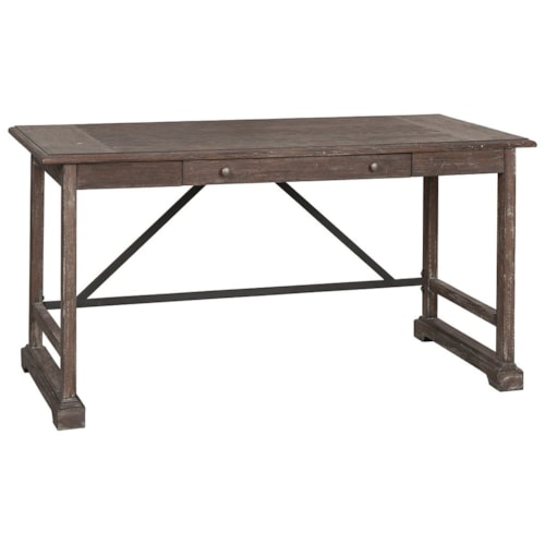 Rustic Rectangular Writing Desk with Drawer